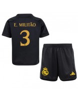 Real Madrid Eder Militao #3 Alternativní dres pro děti 2023-24 Krátký Rukáv (+ trenýrky)